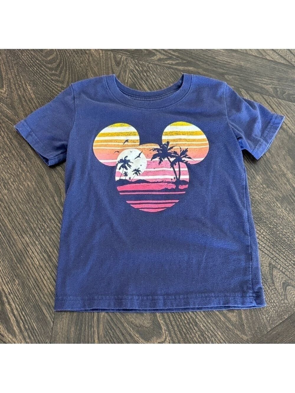 Mickey Mouse Kids Shirt Blue Sunset Graphic